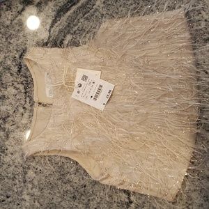 Zara Girls Top with Feathers